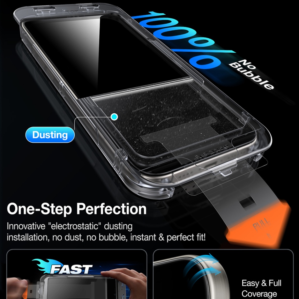 Folie de Sticla iPhone 16 Pro, Torras, GlassGo Install Master, Privacy - 3 | YEO