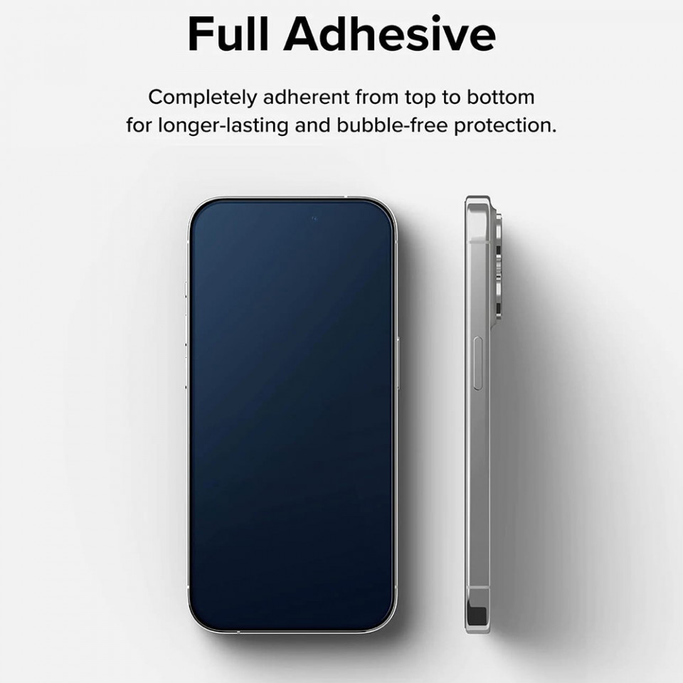 Folie iPhone 15 Pro Max din sticla securizata, Ringke Cover - Negru - 2 | YEO