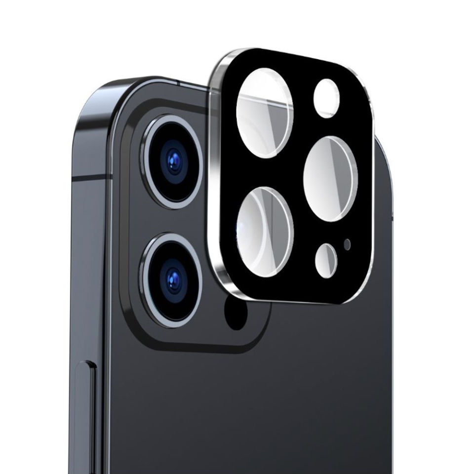 Folie pentru camera pentru iPhone 16 Pro / 16 Pro Max, Skyddar Camera Shield - Negru