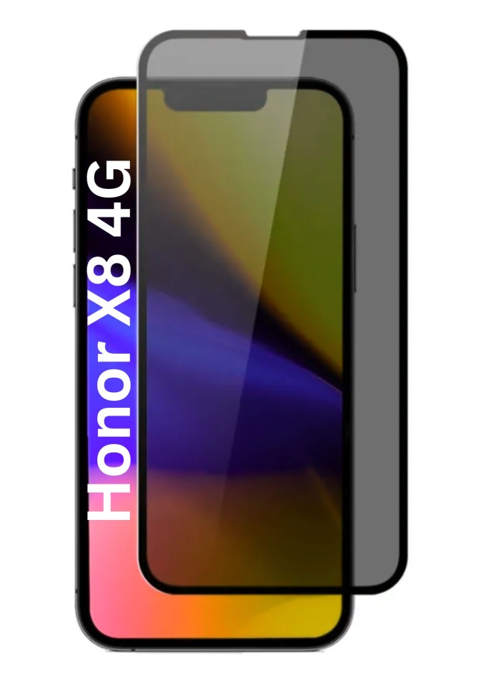 Folie pentru Honor X8 4G / X8a, Anti-spy Ultra HD, Protectie 9H, Montare Simplă, 111D, Privacy, set cu sticker