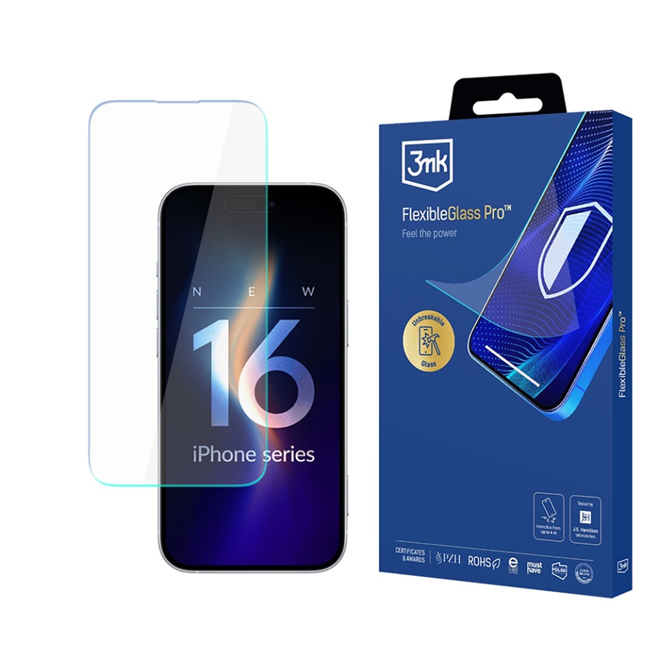 Folie pentru iPhone 16 Pro Max din silicon, 3mk FlexibleGlass, Transparent
