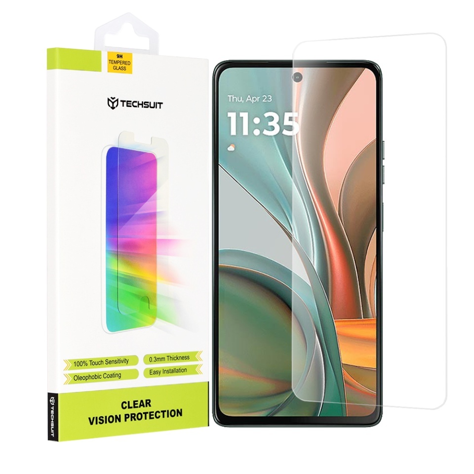 Folie pentru Motorola Moto G75, SKYDDAR INNOVATION, Protectie 9H, 0.3mm, Clear Vision, Transparent, set cu sticker
