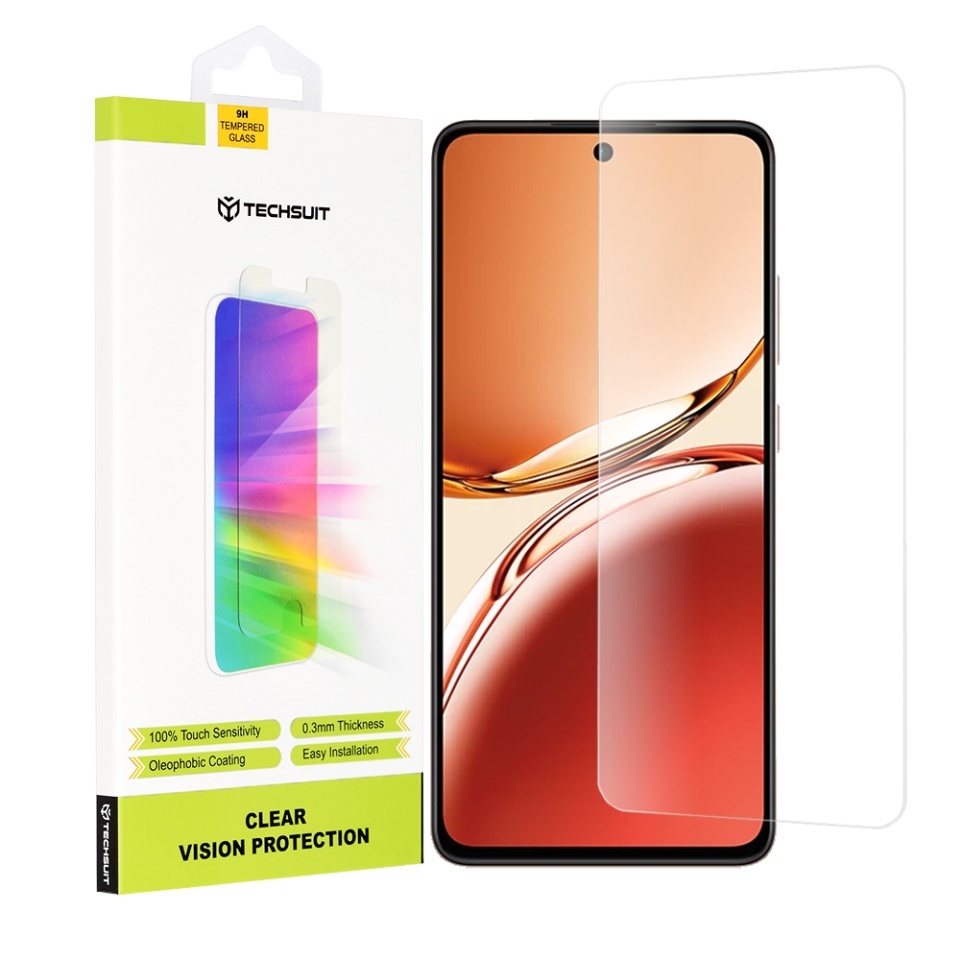 Folie pentru Oppo Reno12 F 5G / Reno12 FS 5G / Reno12 F 4G / Reno12 FS 4G, SKYDDAR INNOVATION, Protectie 9H, 0.3mm, Clear Vision, set cu sticker, Transparent
