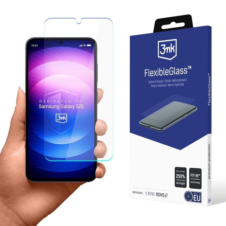 Folie pentru Samsung Galaxy S25 din silicon, 3mk FlexibleGlass, Transparent