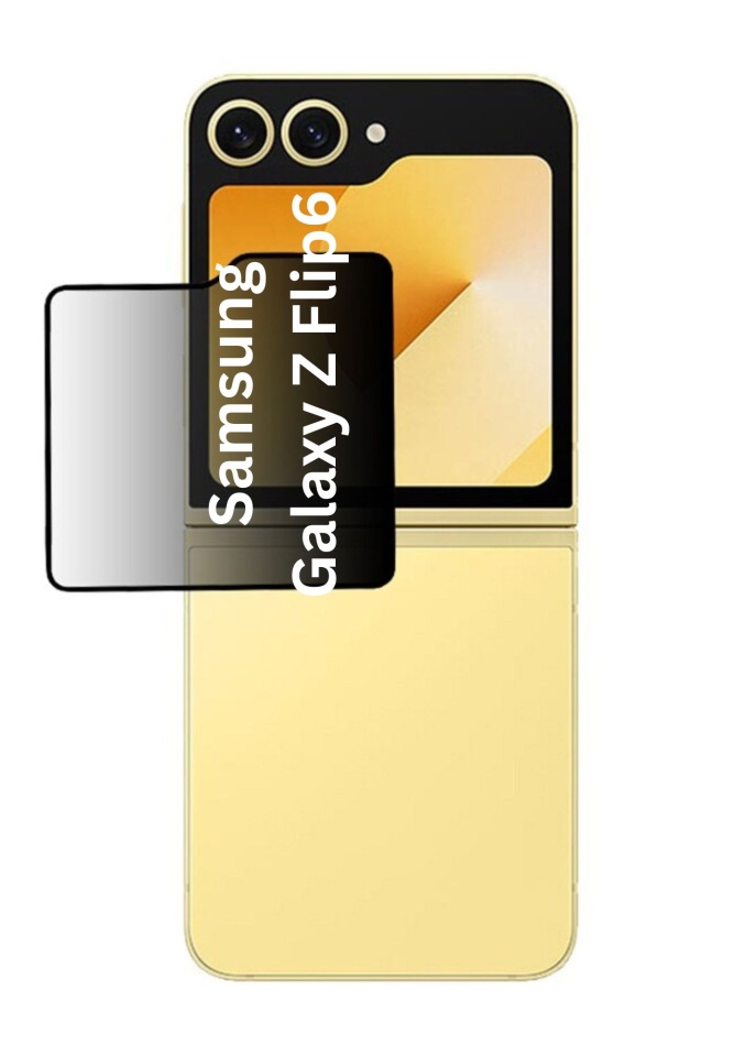 Folie pentru Samsung Galaxy Z Flip6, Anti-spy Ultra HD, Protectie 9H, Montare Simplă, 111D, Privacy, set cu sticker