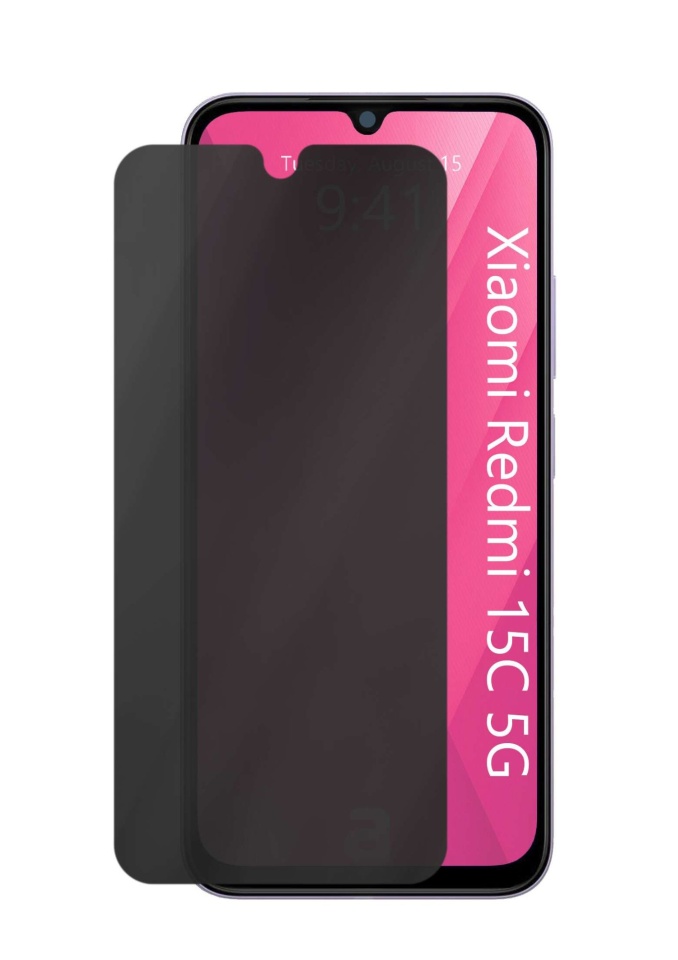 Folie pentru Xiaomi Redmi 15C 4G / Redmi 15C 5G, Anti-spy Ultra HD, Protectie 9H, Montare Simplă, 111D, set cu sticker, Privacy