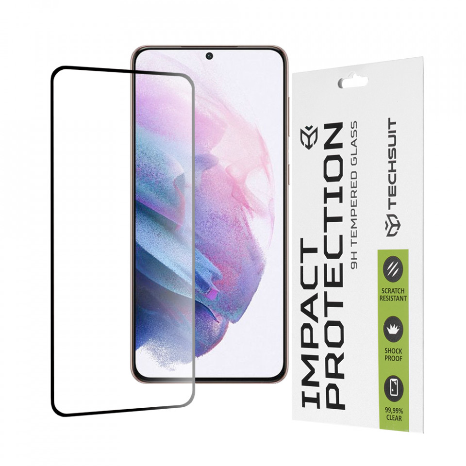 Folie Samsung Galaxy S21 Plus 5G, ce acopera tot ecranul 111D, Techsuit - Negru