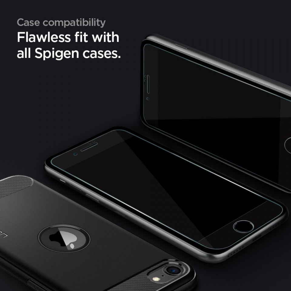 Folie sticla iPhone 7 / 8 / SE 2020, Glas.TR Slim Spigen - Clear - 3 | YEO