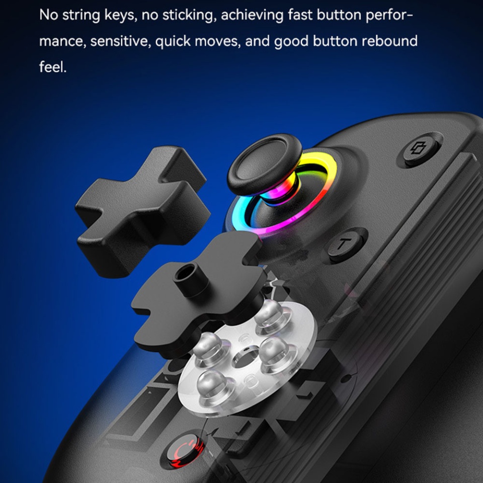 Gamepad Wireless BSP-D8 Pro, Compatibil Android, iOS, PS4, set cu sticker, Negru - 2 | YEO