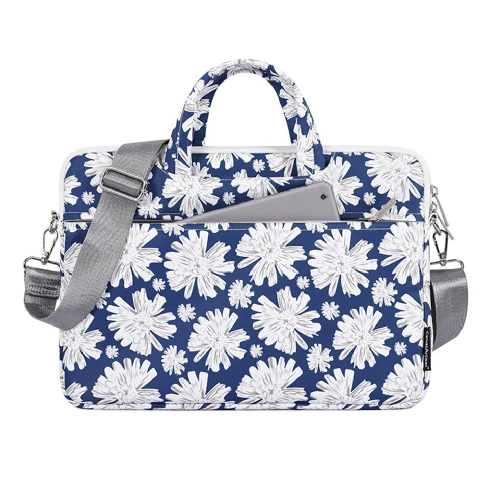 Geanta Laptop Dispozitive 13-14 inch, Design Rezistent din Poliester cu Fermoar, CanvasArtisan Briefcase (C22) - Bleu