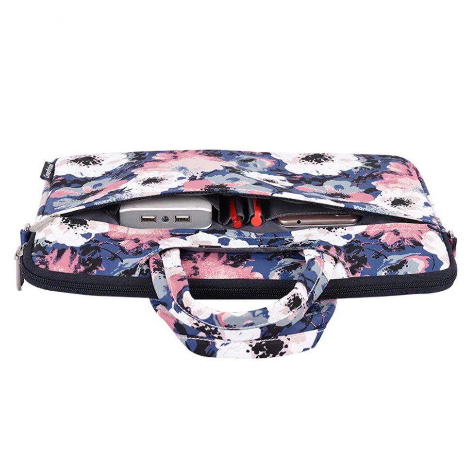 Geanta Laptop Dispozitive 13-14 inch, Design Rezistent din Poliester cu Fermoar, CanvasArtisan Briefcase (C22) - Bleumarin - 5