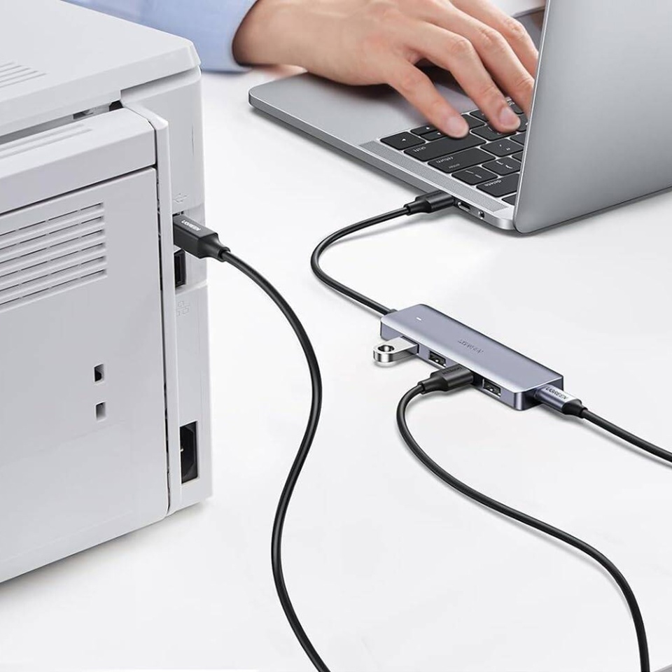 Hub USB la 4x USB 3.0, 1x Micro-USB, 5Gbps, 0.15m, Ugreen CM512, Space Gri - 3 | YEO