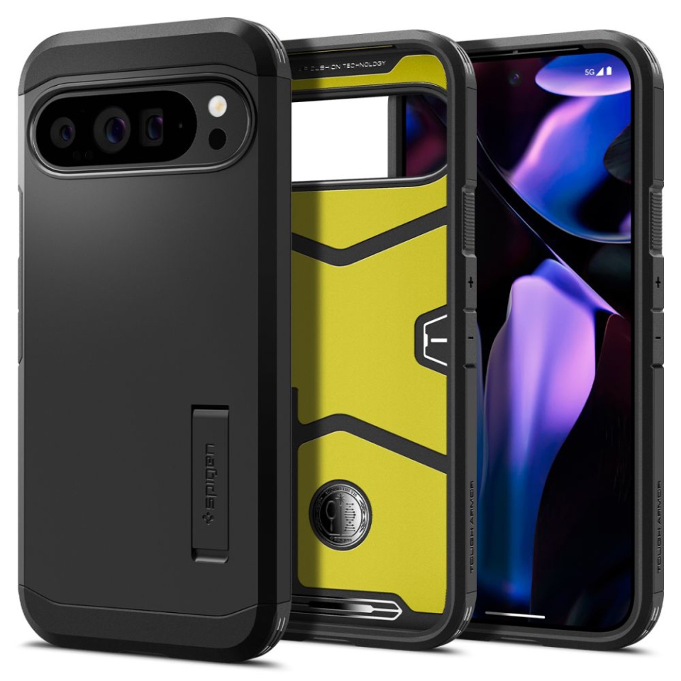 Husa Antisoc Google Pixel 9 Pro XL, Spigen Tough Armor - Negru