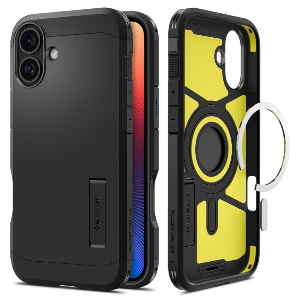 Husa Antisoc iPhone 16 Plus, Spigen Tough Armor - Negru