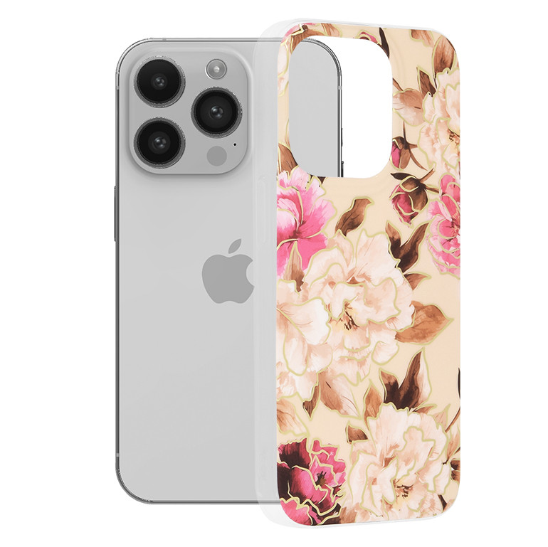 Husa Apple iPhone 14 Pro Marble Series, Techsuit - Mary Berry Nude