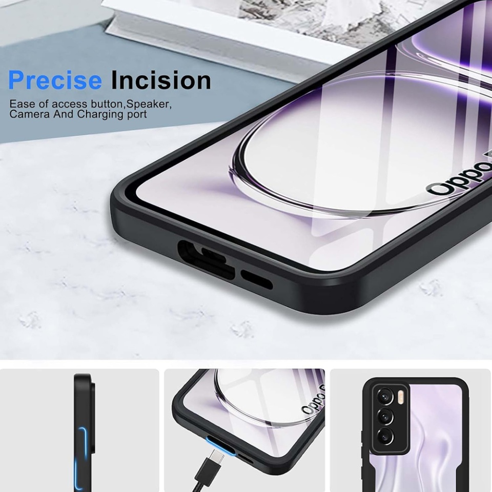 Husa + Folie pentru Oppo Reno12, SKYDDAR INNOVATION, [Pachet 360°] ColorVerse, set cu sticker, Roz - 3 | YEO