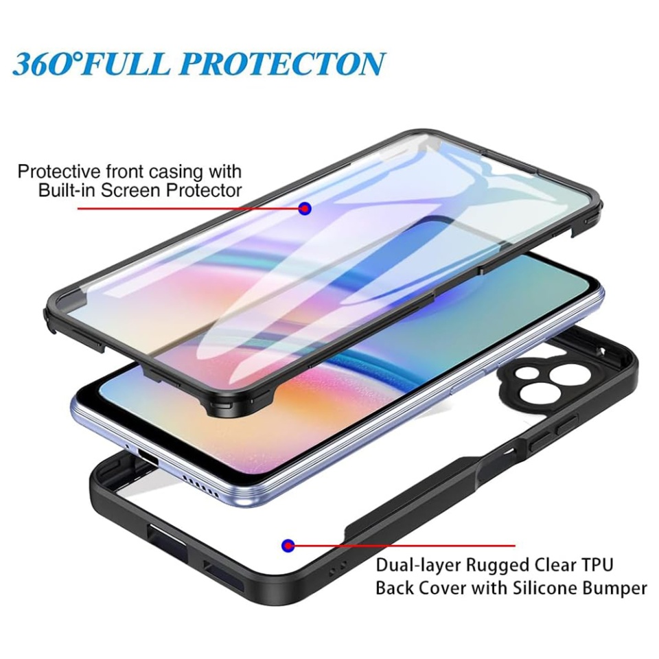 Husa + Folie pentru Samsung Galaxy A05, SKYDDAR INNOVATION, [Pachet 360°] ColorVerse, set cu sticker, Mov - 3 | YEO