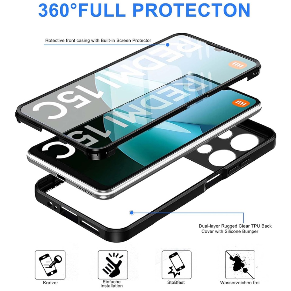 Husa + Folie pentru Xiaomi Redmi 15C 4G / Redmi 15C 5G, SKYDDAR INNOVATION, [Pachet 360°] ColorVerse, set cu sticker, Roz - 3 | YEO