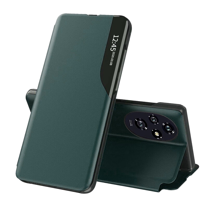 Husa Honor 200 Pro tip carte, Skyddar Eco View Leather - Verde