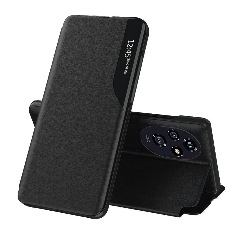 Husa Honor 200 tip carte, Skyddar Eco View Leather - Negru