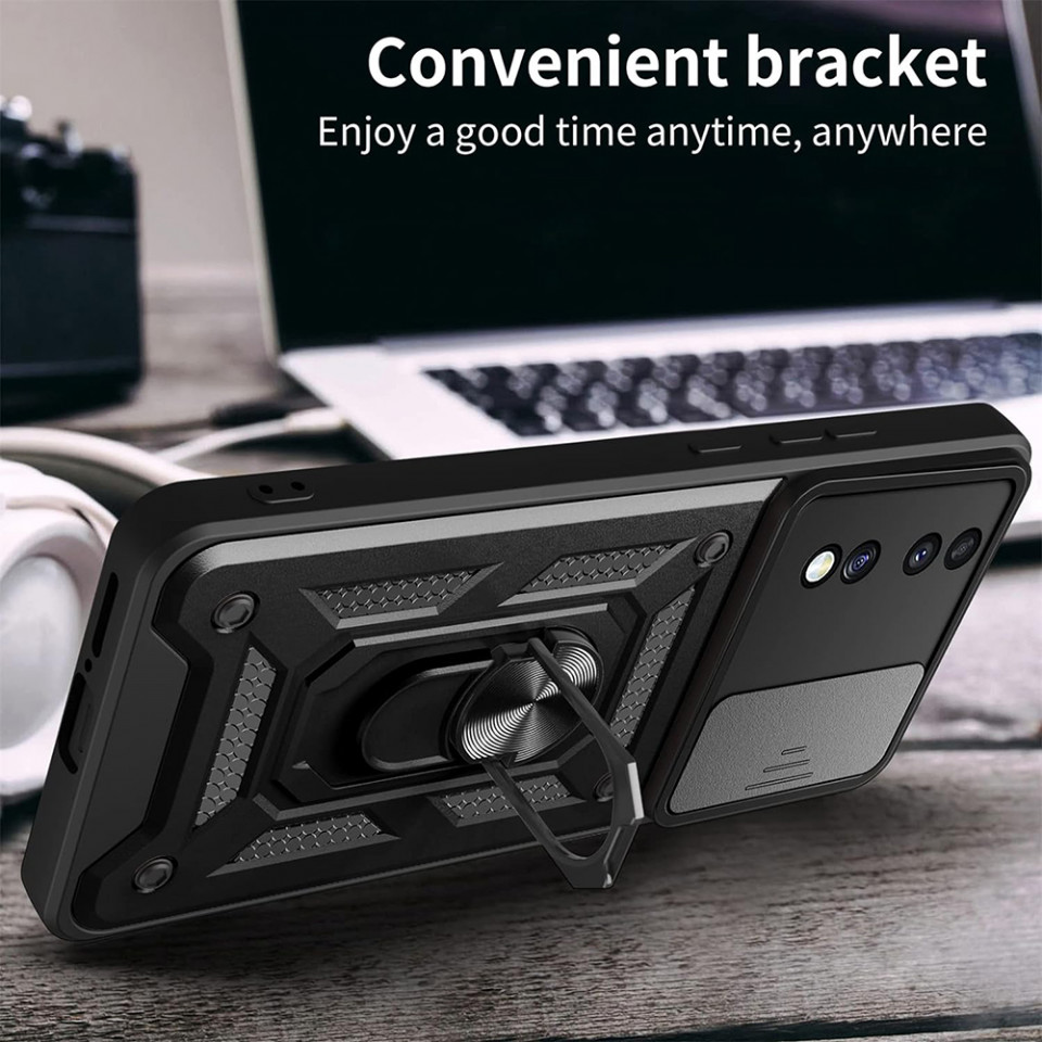 Husa Honor 70 cu inel magnetic, Techsuit CamShield - Negru - 3 | YEO