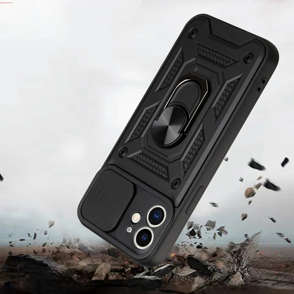 Husa iPhone 11 cu inel magnetic, Techsuit CamShield - Negru - 1 | YEO