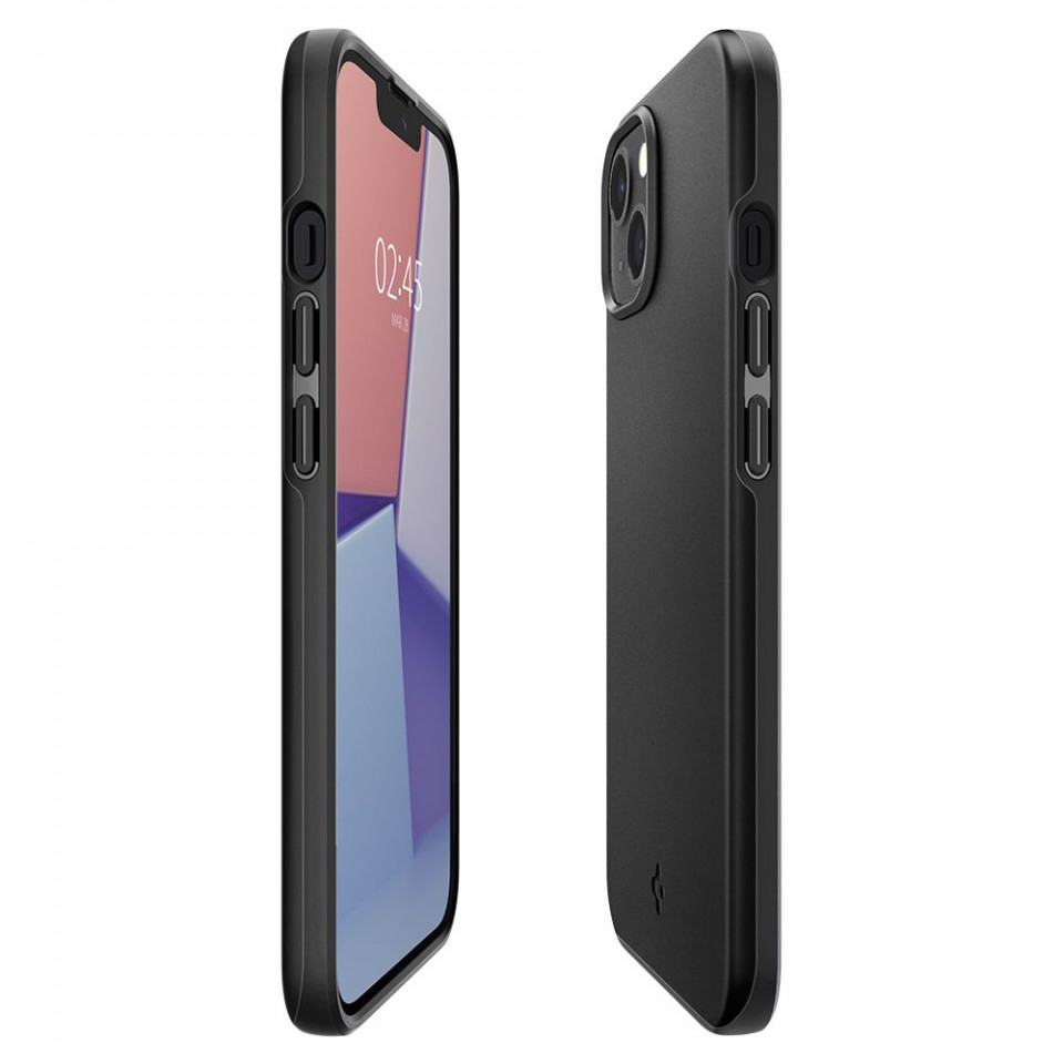 Husa iPhone 13, Thin Fit Spigen - Negru - 4 | YEO