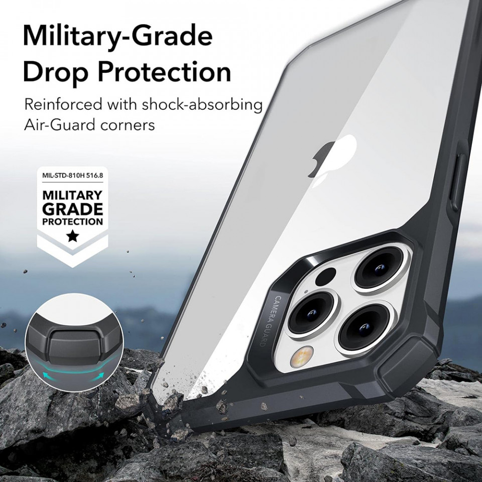 Husa iPhone 14 Pro Max, Air Armor ESR - Negru/transparenta - 1 | YEO