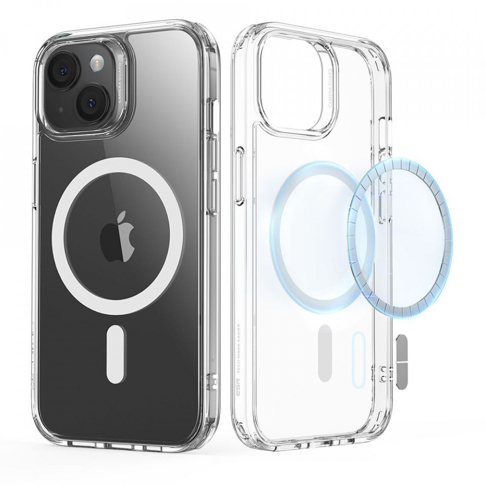Husa iPhone 15, ESR Classic Hybrid HaloLock - Transparent