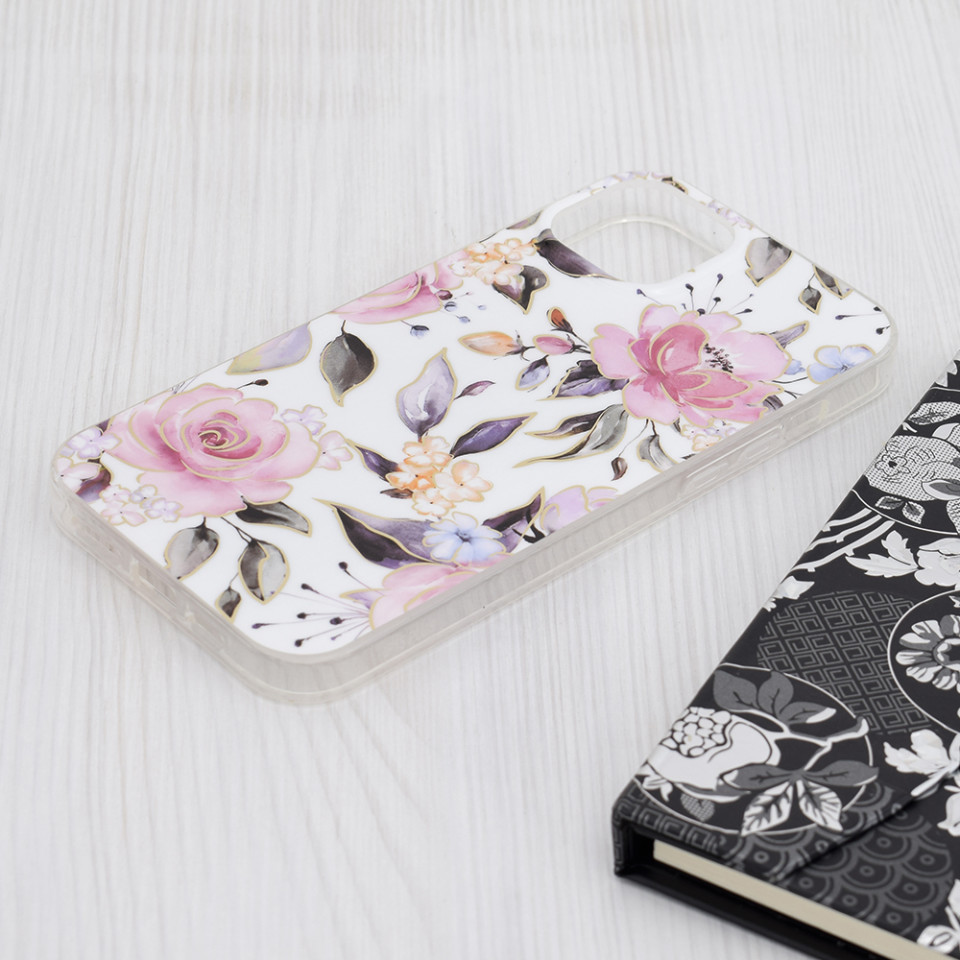 Husa iPhone 15 Plus Marble Series, Techsuit - Chloe White - 2 | YEO