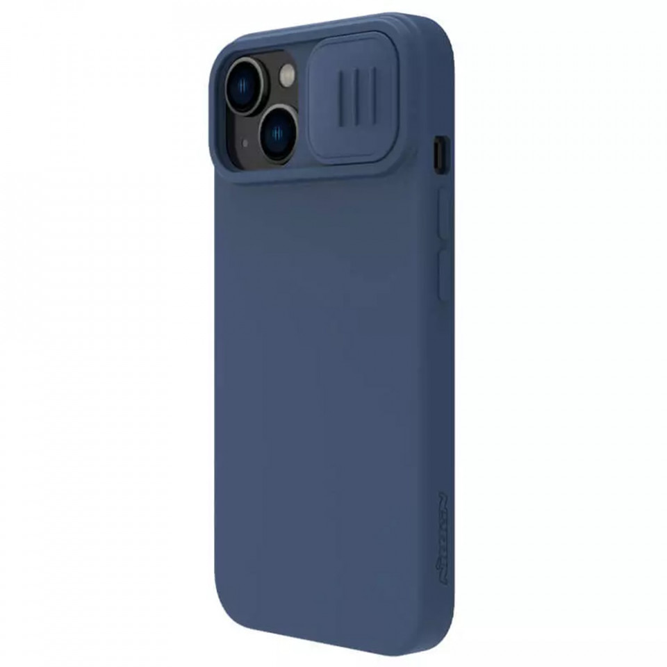 Husa iPhone 15 Plus, Nillkin CamShield Silky MagSafe Silicone - Midnight Blue - 3 | YEO