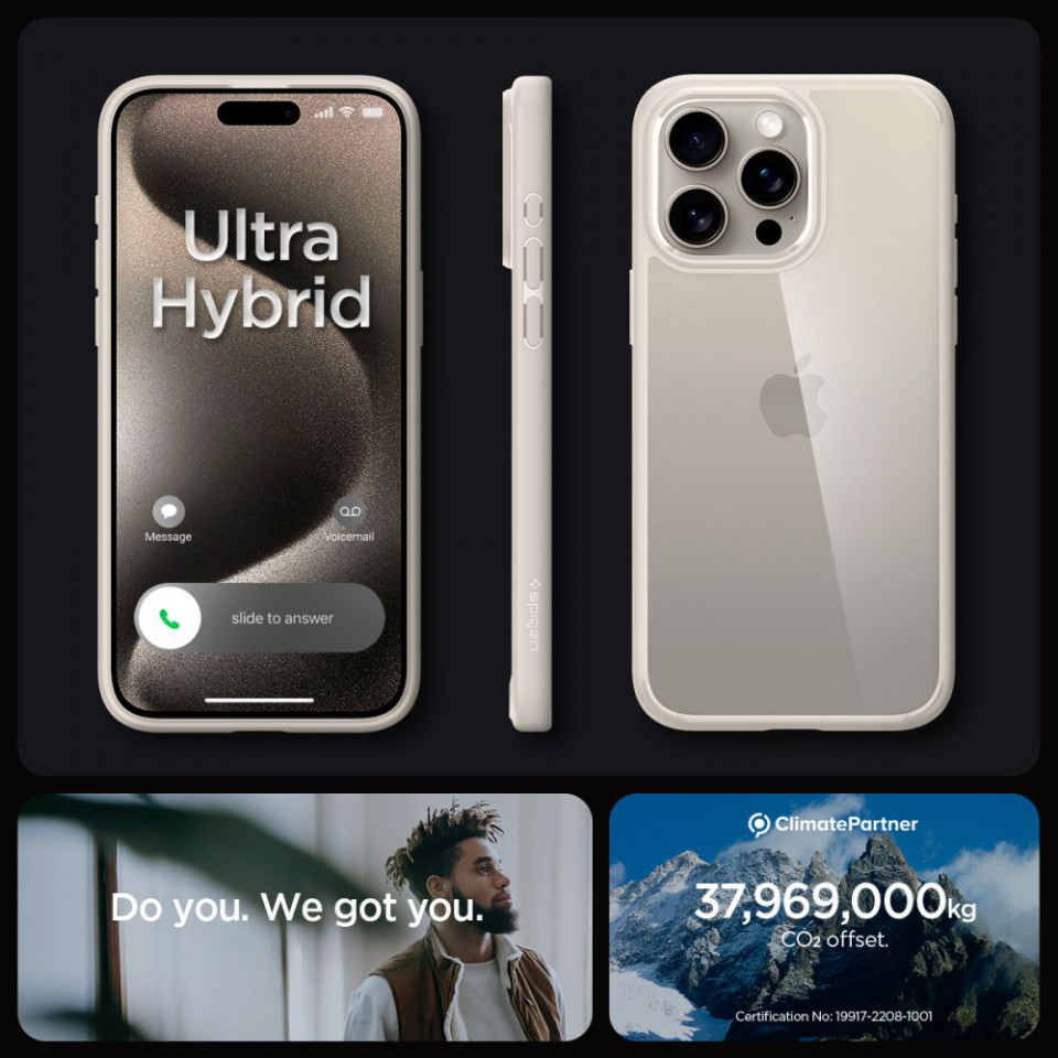 Husa iPhone 15 Pro, Ultra Hybrid Spigen - Natural - 2 | YEO