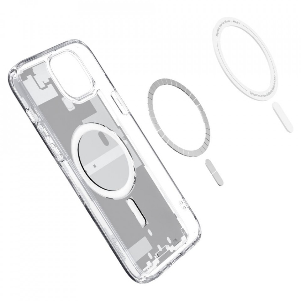 Husa iPhone 15, Spigen Ultra Hybrid MagSafe Zero One - White - 2 | YEO