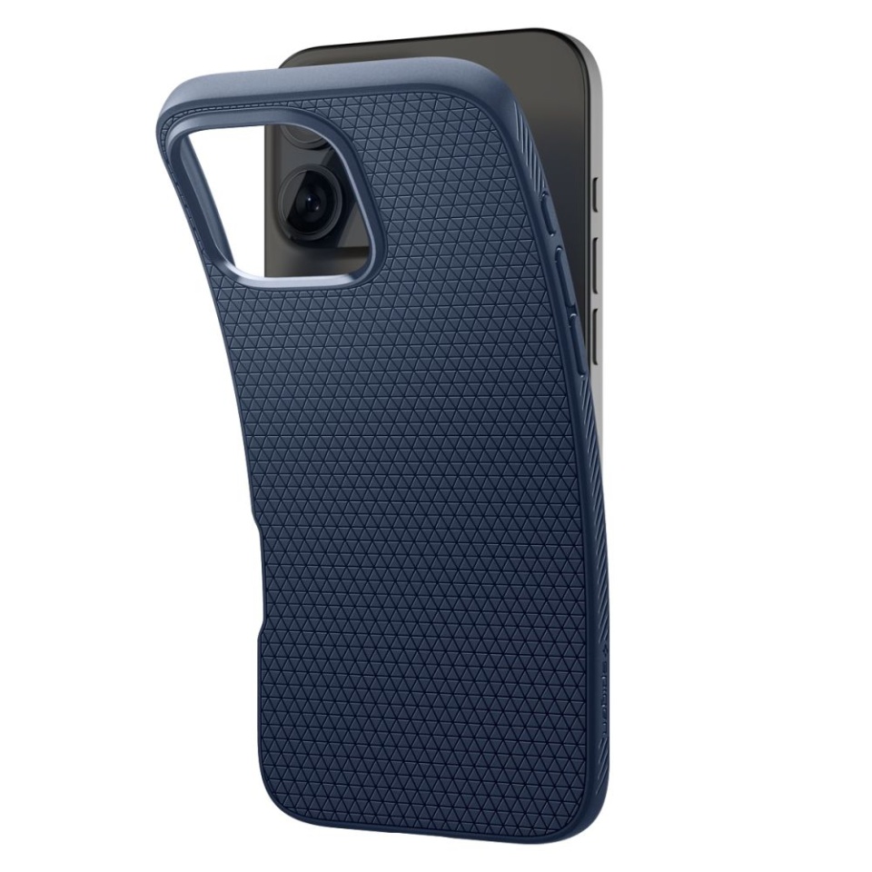 Husa iPhone 16 Pro flexibila, Spigen Liquid Air - Bleumarin - 2 | YEO
