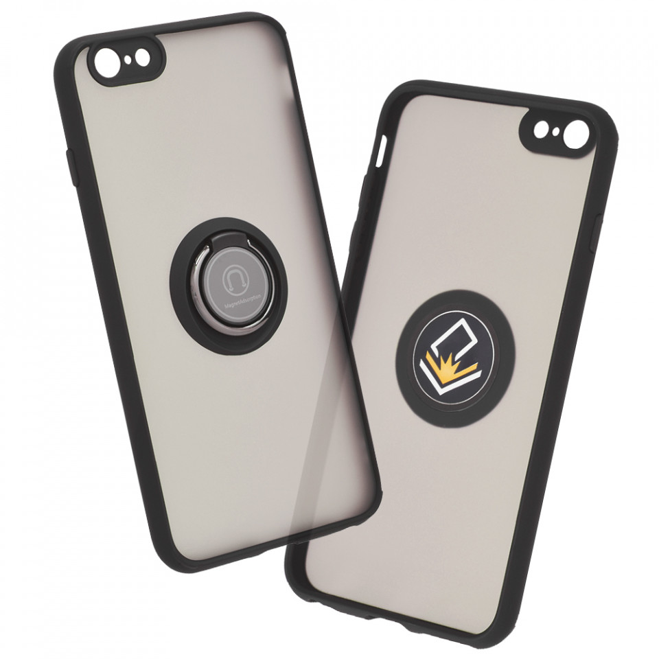 Husă iPhone 6 Plus/ 6s Plus SKYDDAR Glinth+ cu Inel Rotativ 360°, Compatibilitate Magnetică, Absorbție Șocuri, Design Subțire și Elegant - Negru