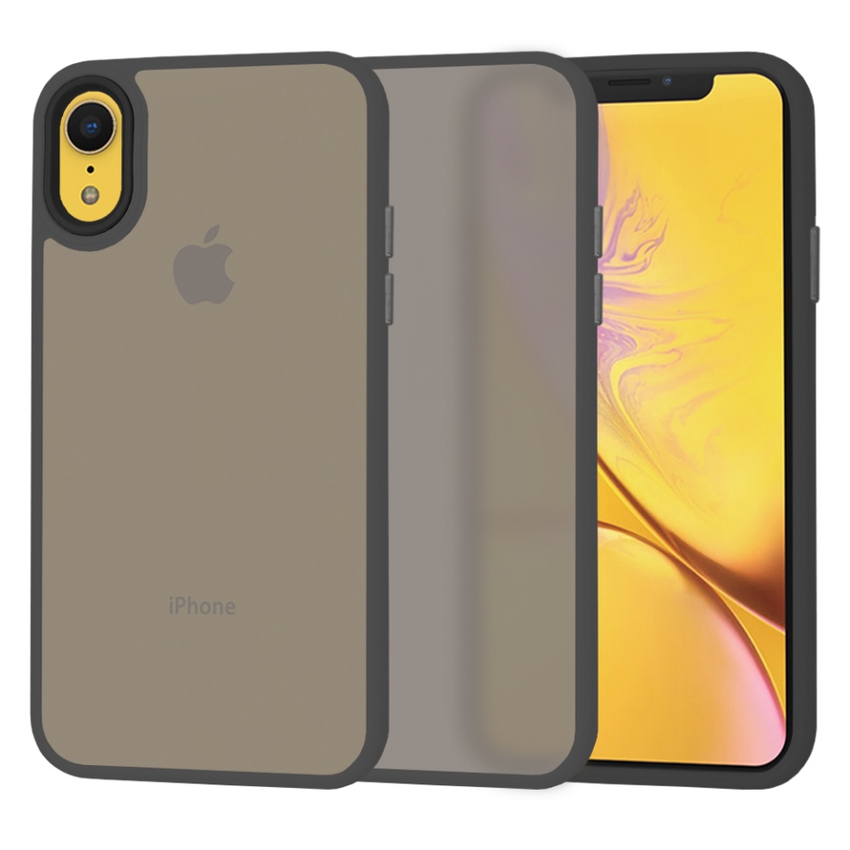 Husa iPhone XR Magsafe, ce absoarbe intens socurile, Skyddar Frosted - Negru