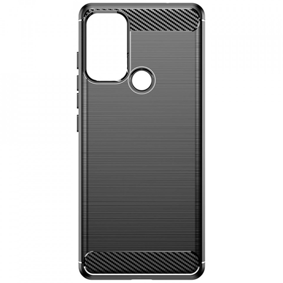 Husa Motorola Moto G60s din silicon, Slim, cu textura Fibra Carbon - Negru - 1 | YEO