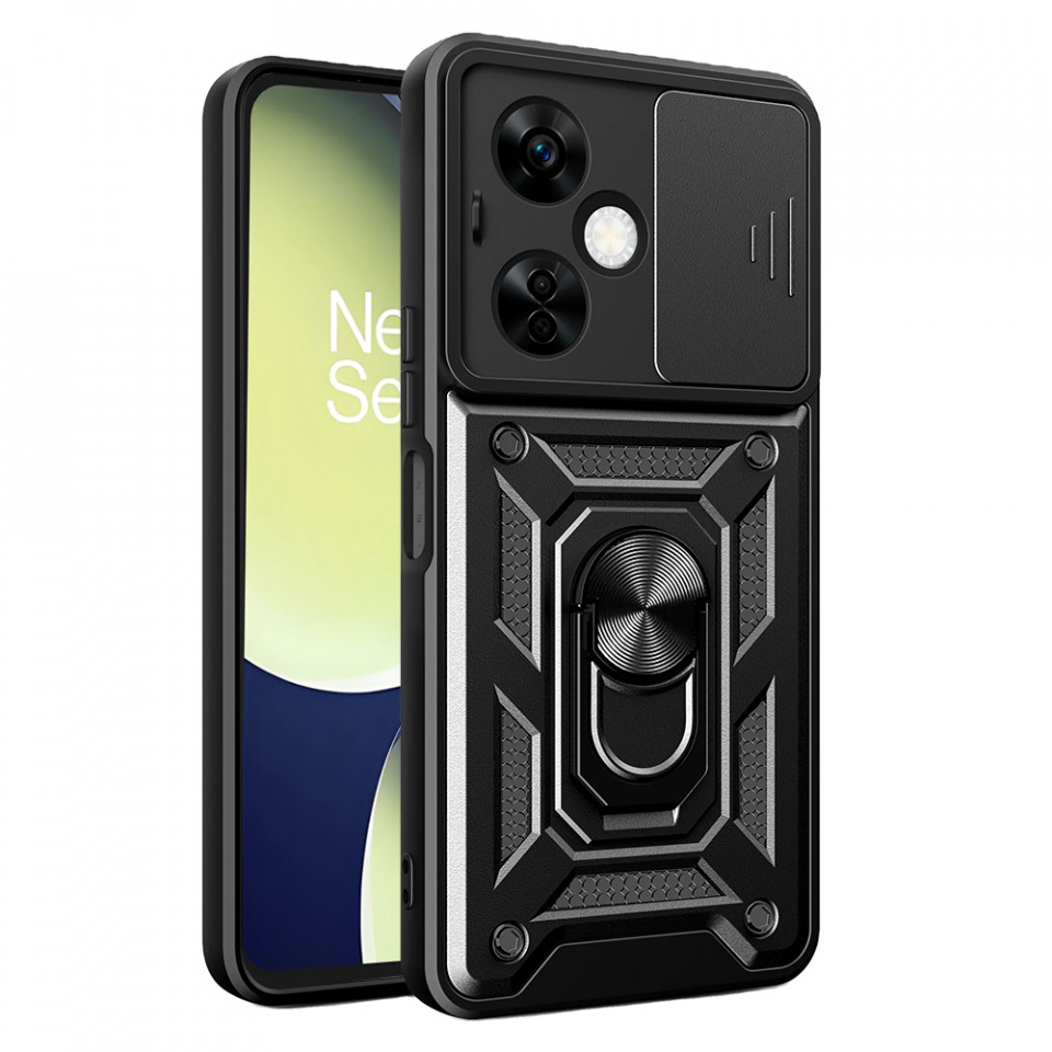 Husa OnePlus Nord CE 3 Lite cu inel magnetic, Techsuit CamShield - Negru