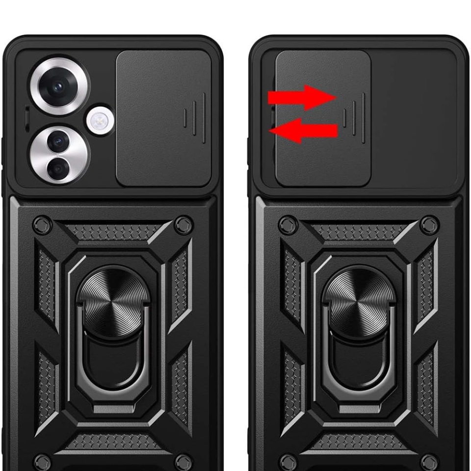 Husa Oppo Reno11 F cu inel magnetic si protectie camera Skyddar CamShield - Negru - 2 | YEO
