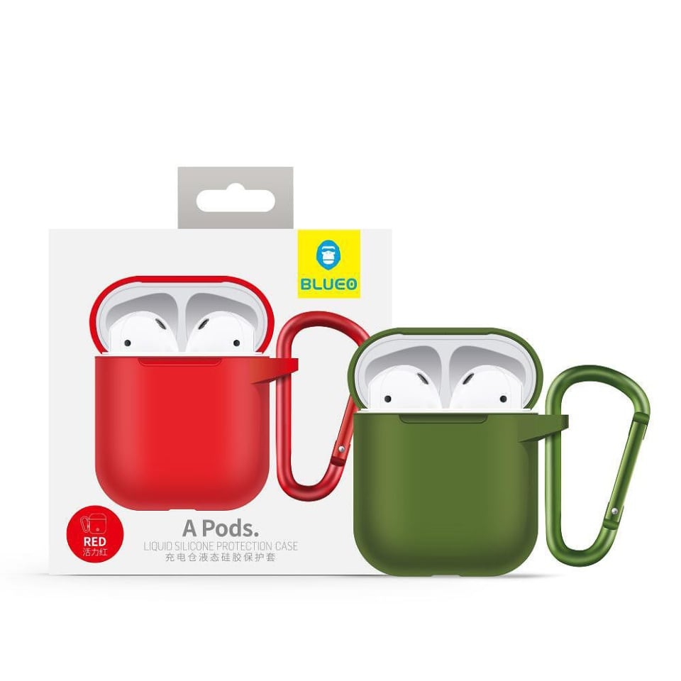 Husa pentru AirPods 1 din silicon moale, Blueo Liquid Silicone, Albastru - 3 | YEO