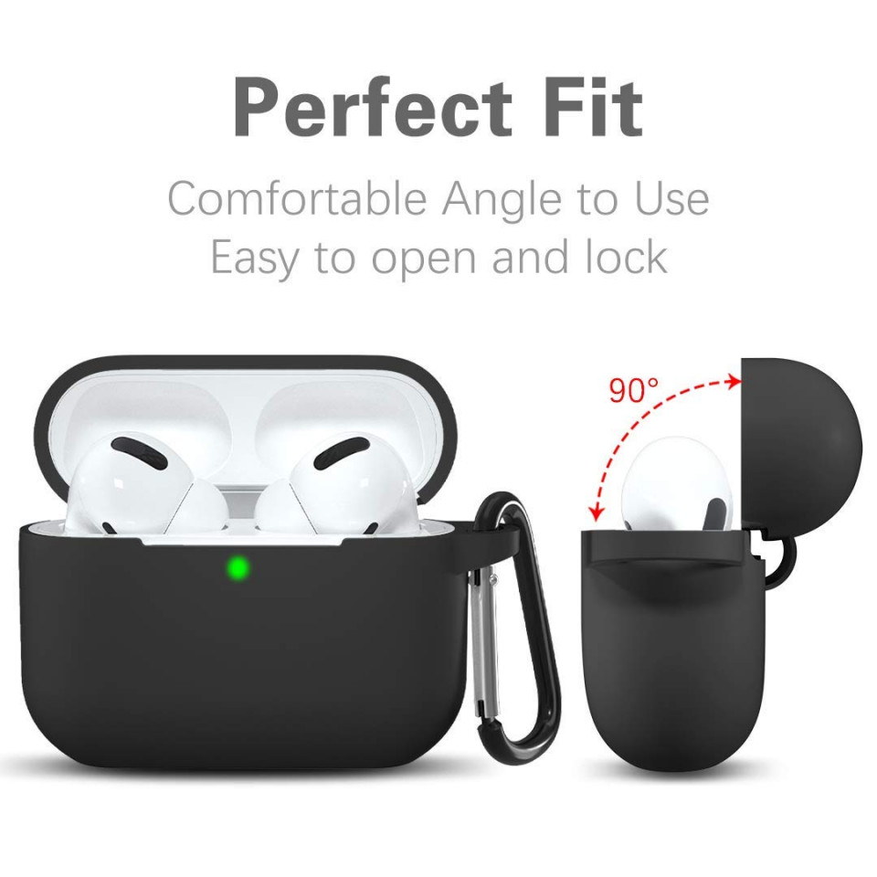 Husa pentru Apple AirPods Pro 1 / 2 din silicon, Techsuit Ultraslim - Negru - 1 | YEO