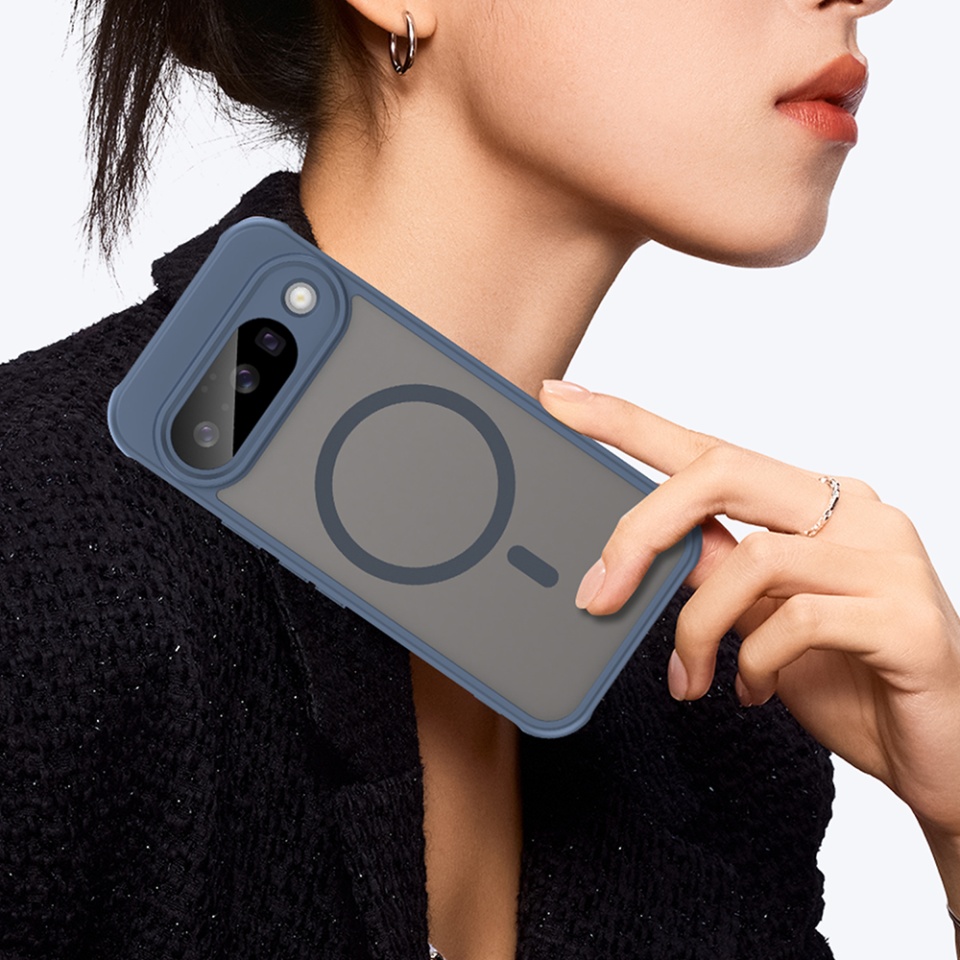 Husa pentru Google Pixel 10, SKYDDAR INNOVATION, HaloFrost MagSafe II, Antisoc, set cu sticker, Bleumarin - 3 | YEO