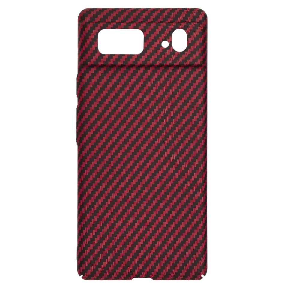 Husa pentru Google Pixel 6, SKYDDAR INNOVATION, textura carbon, Carbonite FiberShell, set cu sticker, Rosu, - 3 | YEO