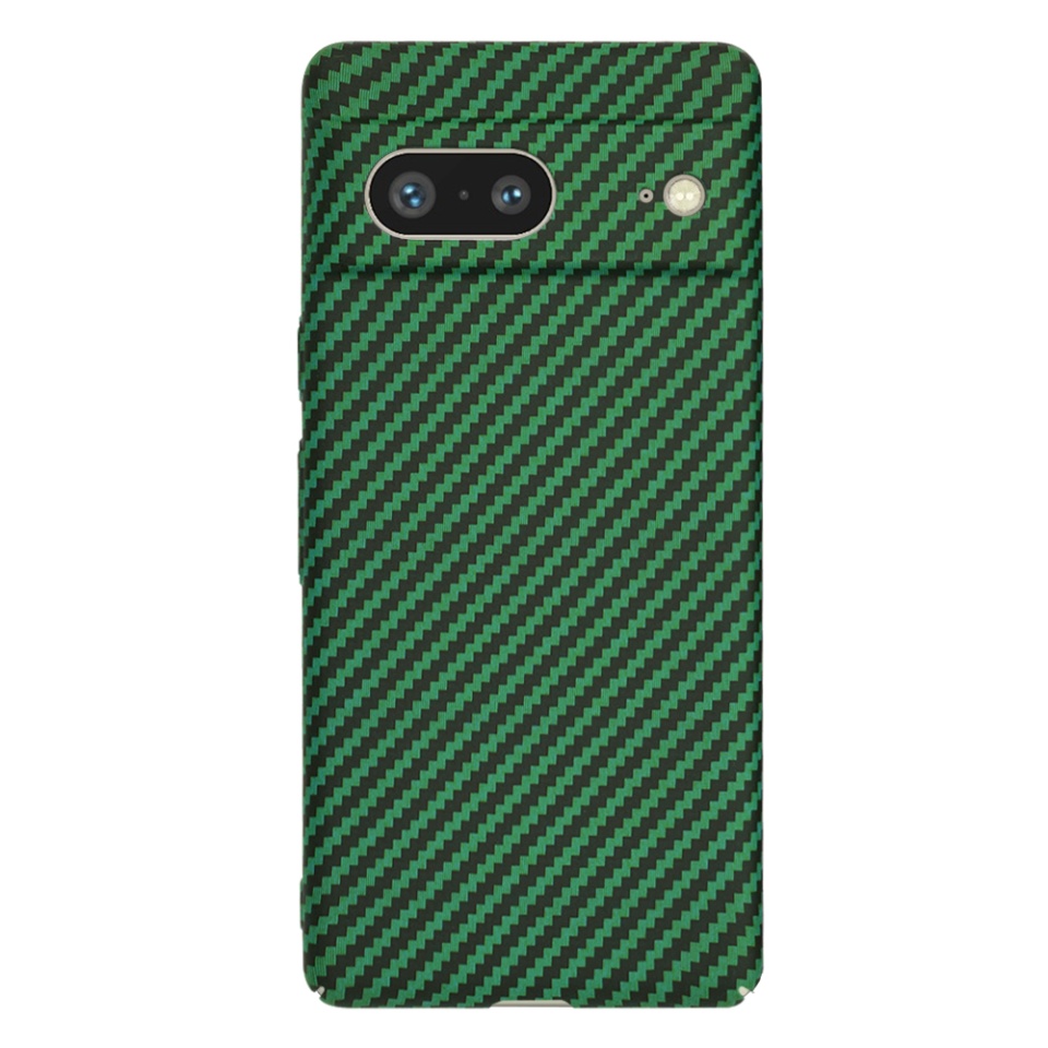 Husa pentru Google Pixel 7, Finisaj Premium cu Textura de Carbon, Design Elegant, SKDR CarbonFlex - Verde - 2 | YEO