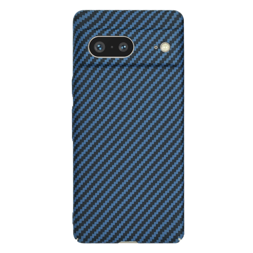 Husa pentru Google Pixel 7, Finisaj Premium cu Textura de Carbon, Design Elegant, SKDR CarbonFlex - Cyan - 2 | YEO