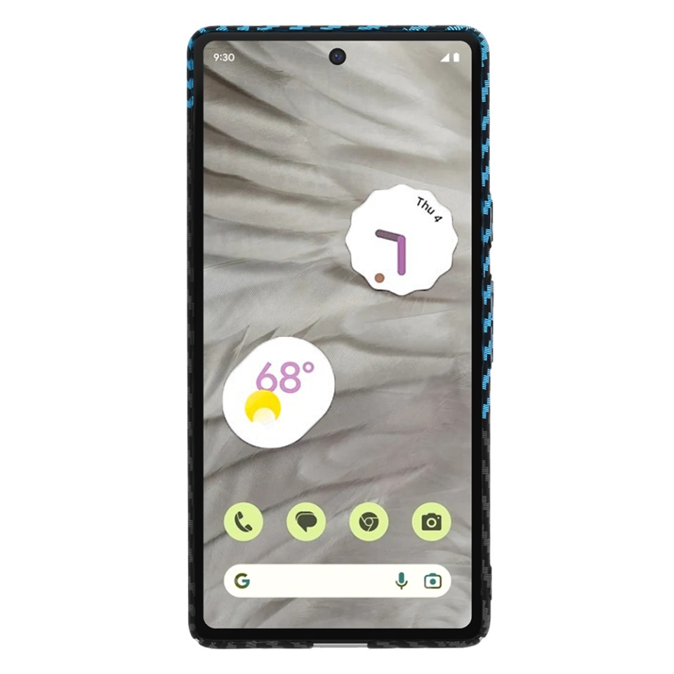 Husa pentru Google Pixel 7a, Finisaj Premium cu Textura de Carbon, Design Elegant, SKDR CarbonFlex - Bleu - 1 | YEO