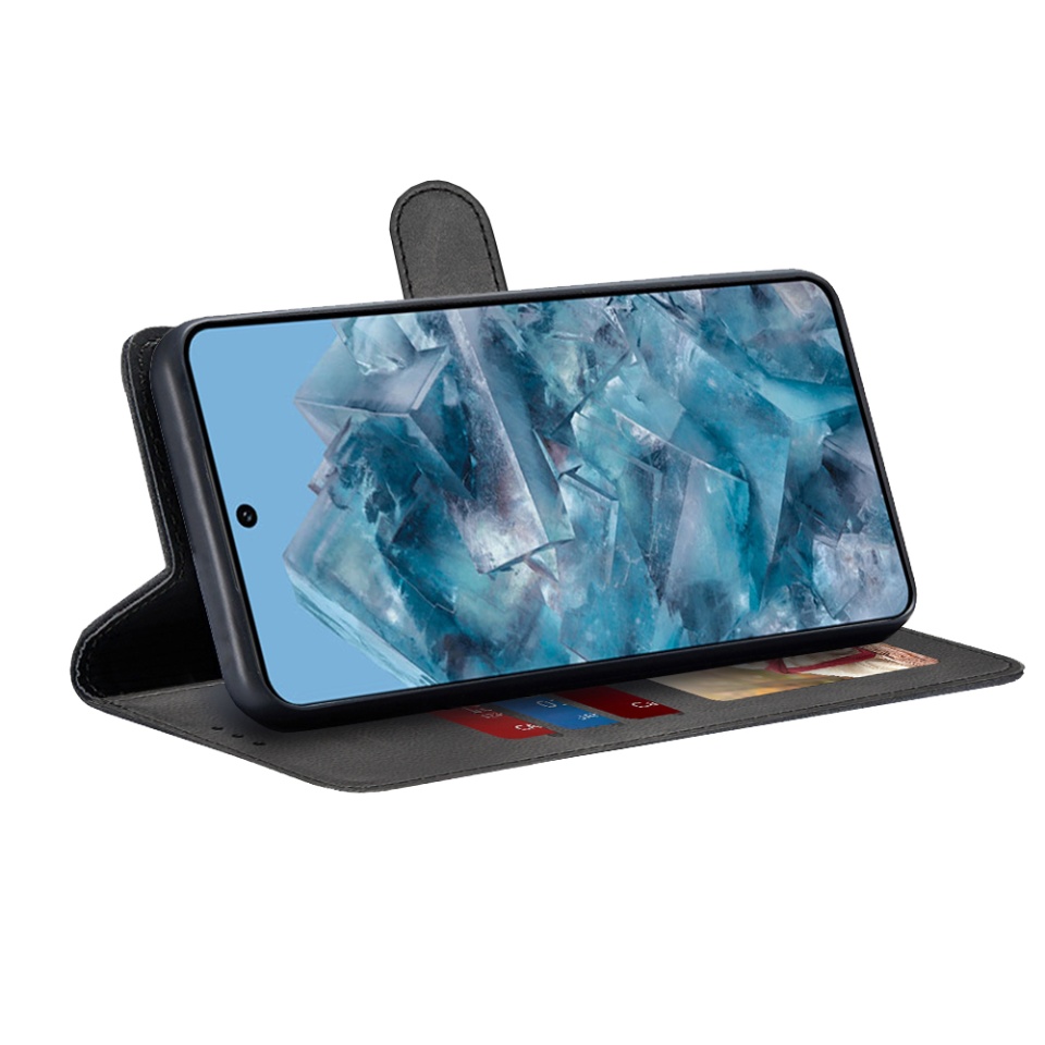 Husa pentru Google Pixel 8 Pro, SKYDDAR INNOVATION, Diary Book, tip carte, cu Portofel Interior, Antisoc, Negru, set cu sticker - 1 | YEO
