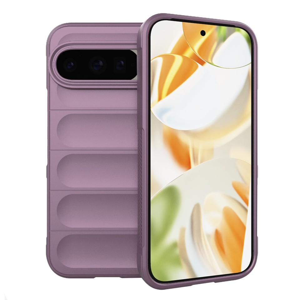 Husa pentru Google Pixel 9 / Pixel 9 Pro, SKYDDAR INNOVATION, Magic Shield, din Silicon Mat, set cu sticker, Mov
