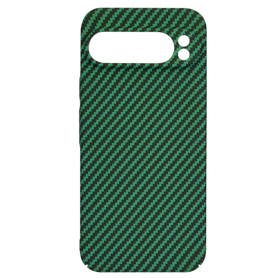 Husa pentru Google Pixel 9 Pro, Finisaj Premium cu Textura de Carbon, Design Elegant, SKDR CarbonFlex - Verde - 3 | YEO