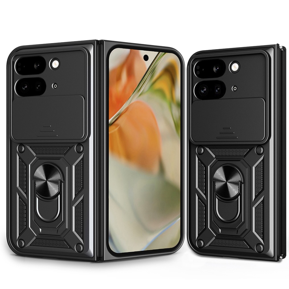 Husa pentru Google Pixel 9 Pro Fold cu inel magnetic si protectie camera Skyddar CamShield - Negru